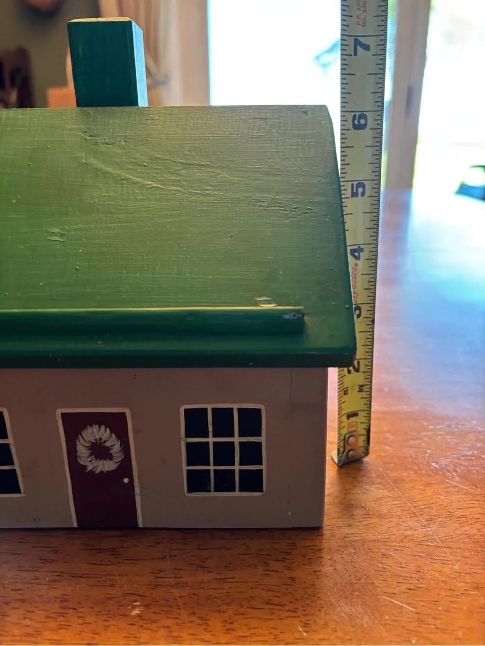 Vintage recipe box. House shaped. Folkart whimsical.